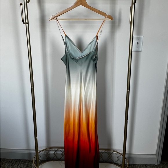 Fe Noel Bella Ombré Satin Midi Slip Dress - Picture 2 of 6